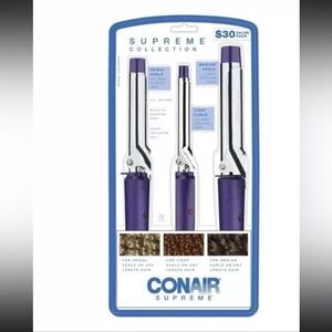 Conair Supreme Collection 3 Curling Irons 1/2" 3/4" & 1" Salon Quality Iron NWOB